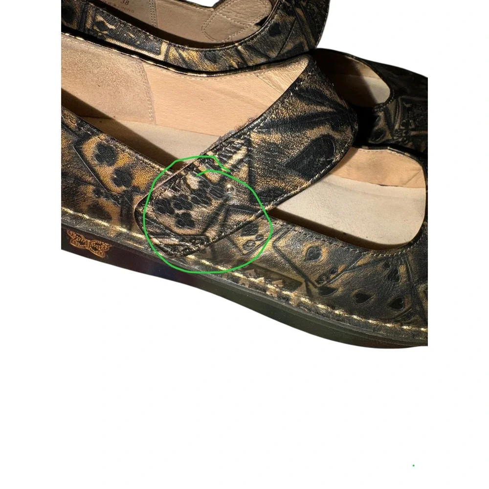 Alegria Poker Face Paloma Leather Mary Jane Confit‎ Shoes *minor flaw 38 =7.5 US